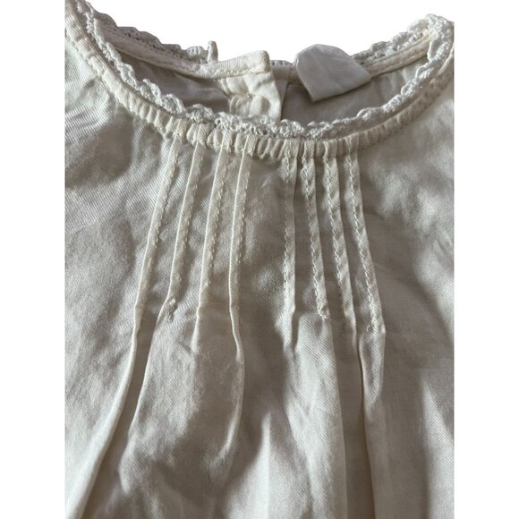 Baby GAP Off White Pintuck Shirred Neckline Top Baby Girls Size 18-24 months Ver - Picture 4 of 4